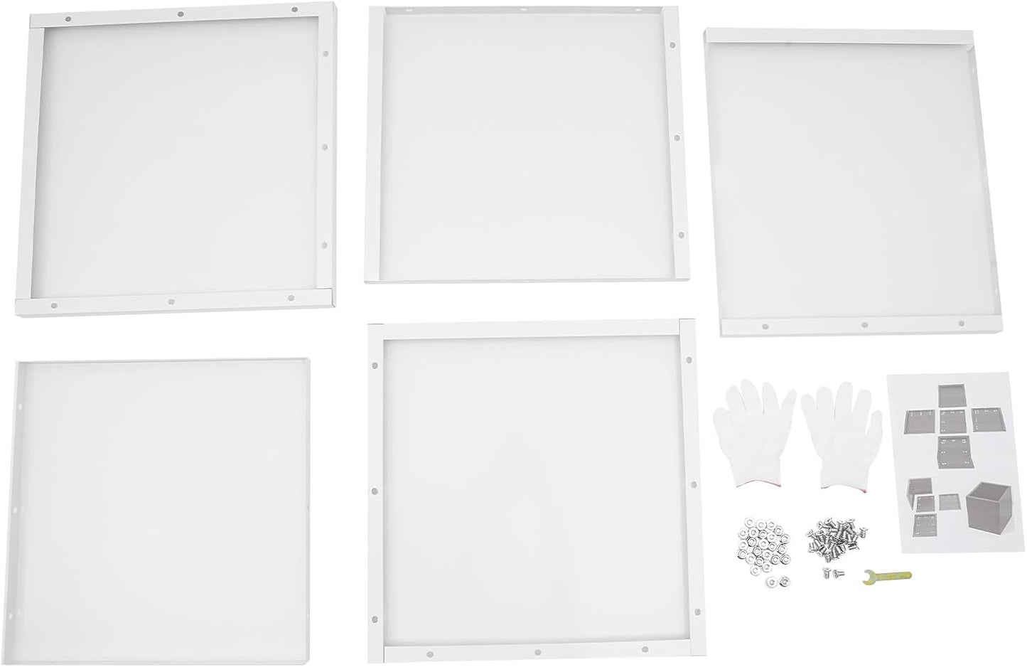 24" L x24 W x24 H Metal Flower Boxes Planter Boxes Outdoor Raised Garden Bed Indoor Outdoor Planting Bed White Square Planter Box for Patios Lawn Yard Decor Storage