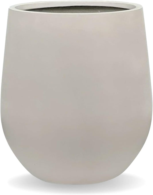 16.5" H x 15" D Corso Fiberstone Round Tapered Planter with Drainage Hole, Smooth Finishes, Weather Resistant for Indoor & Outdoor Use, Included 2 Extra Coco Mats (Taupe, 11.5" Pot Opening)