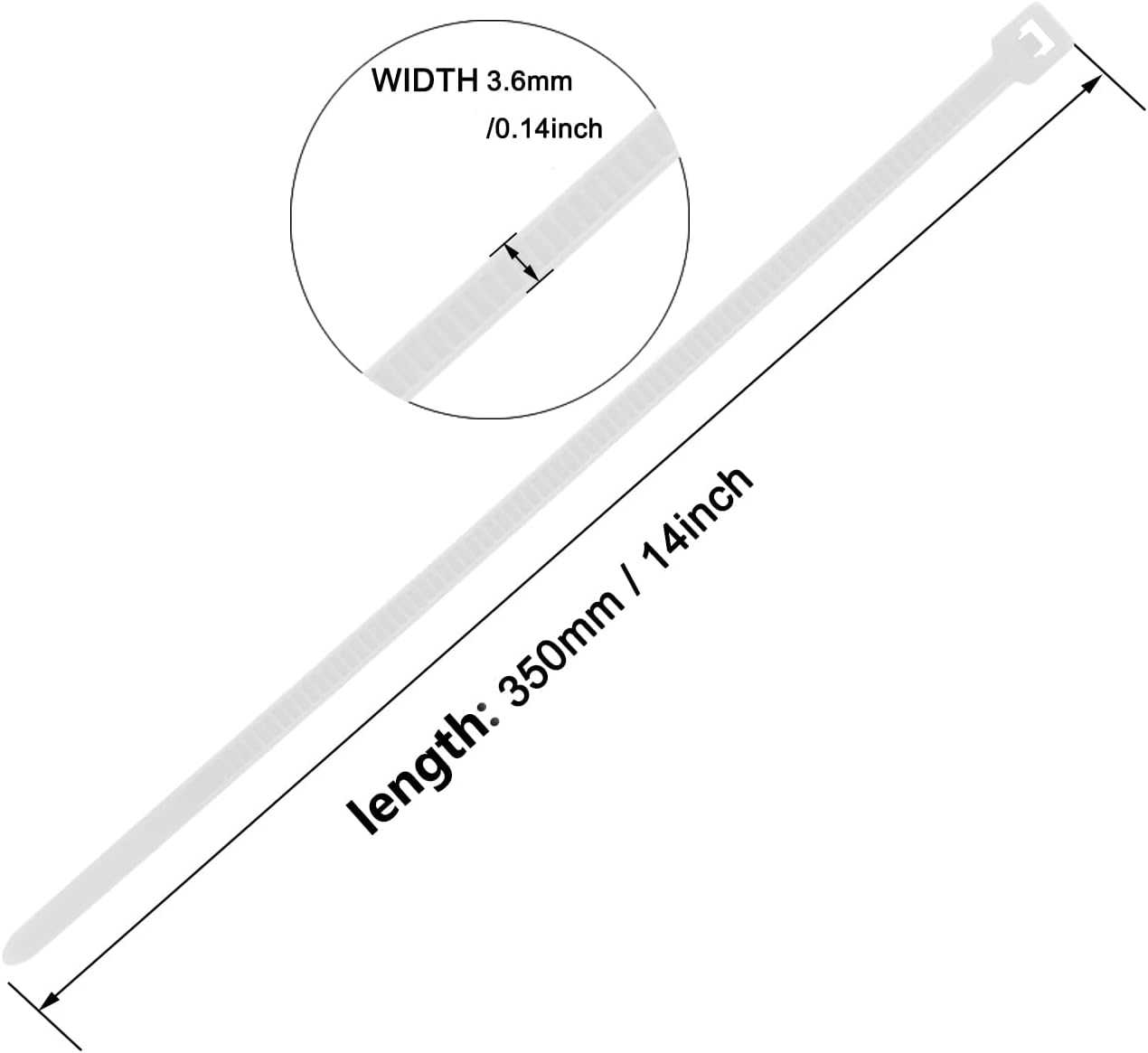 14 Inch Zip Ties Yellow 1000 PCS, 40 Lbs- Heavy Duty Tensile Strength, Nylon PA66 UV Resistant Cable Ties for Indoor and Outdoor Use - Ideal for object bundling and fastening