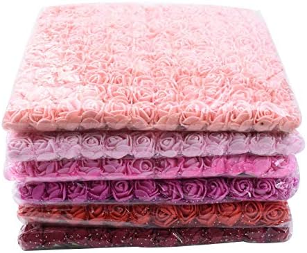 Mini Fake Rose Flower Heads 144pcs Mini Artificial Roses DIY Wedding Flowers Accessories Home Table Party Shop Baby Shower Decor(Coffee)