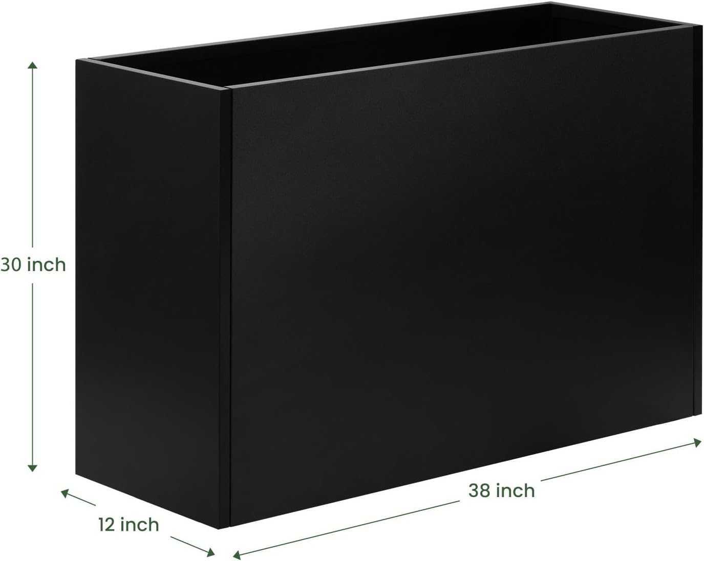 Adjustable Metal Planter Box 38” x 12” x 30”, Steel Garden Box with Smart Drainage, Heavy-Duty Plant Container Powder-Coated Steel - Perfect for Garden, Patio & Balcony Decor