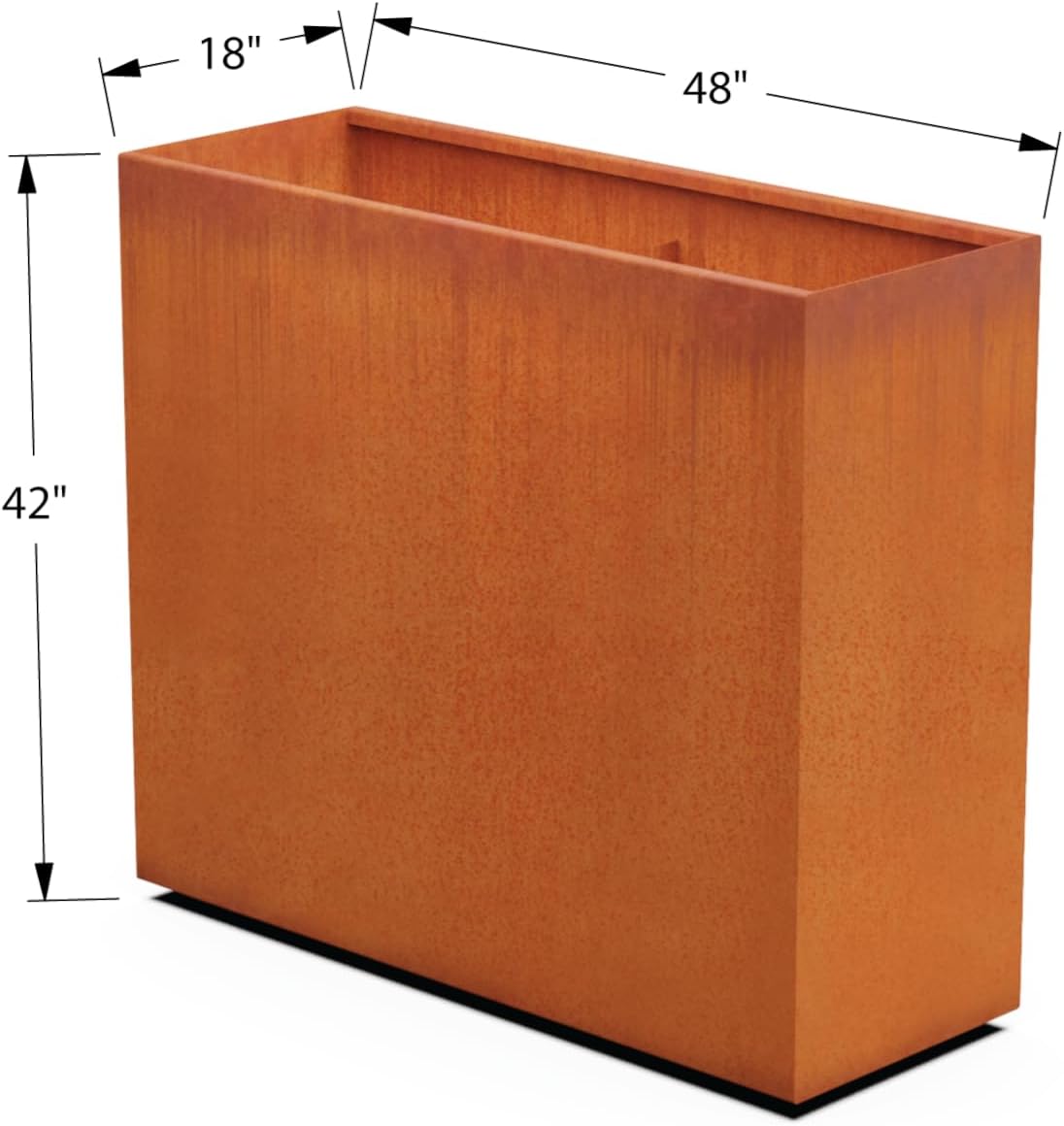 Extra Large Outdoor Planter – 4 FT Long x 42 in Tall Corten Steel Planter | The Ultimate Metal Privacy Screen | Heavy Duty, Made in USA