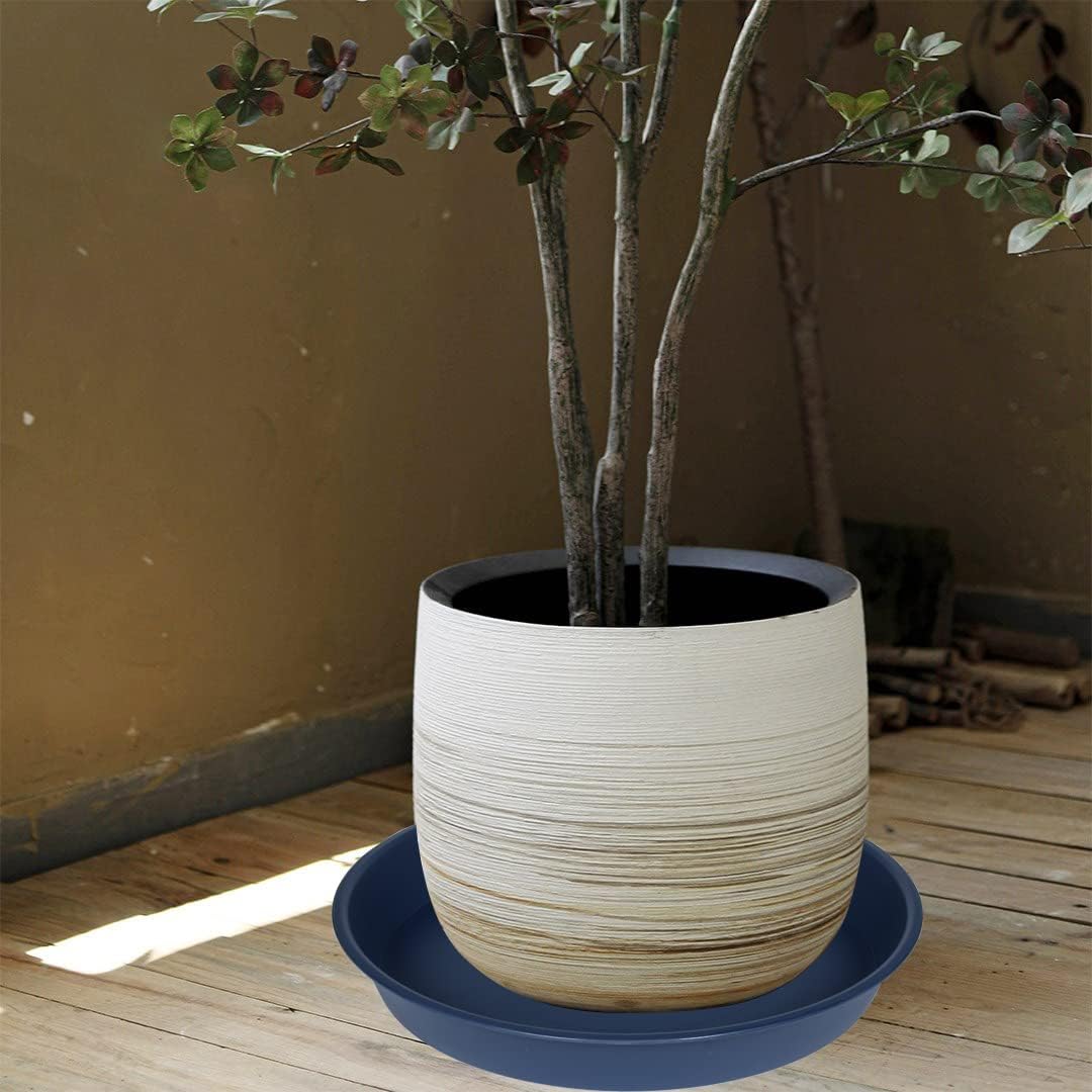 6 Pack Plant Saucer Drainage Tray, Plastic Plant Water Tray, 6 inch Flower Saucers for Indoors, Plant Dishes for Pots Base (6 inch, Blue)