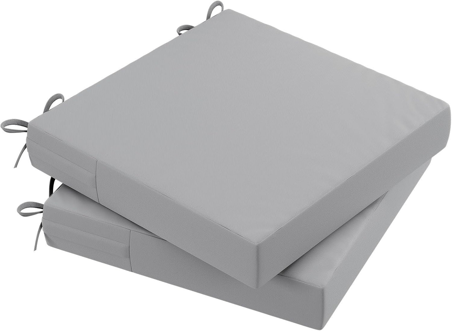 AAAAAcessories Outdoor Seat Cushions for Chairs, Waterproof, Fade-Resistant Patio Furniture Replacement Cushions, 18" x 18" x 2", Set of 2, Gray
