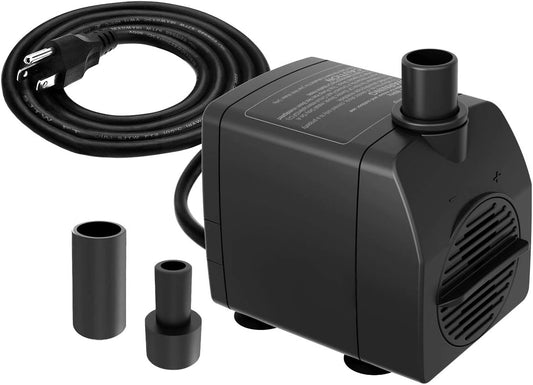 Submersible Pump 200GPH Ultra Quiet with Over Heating Protection 5.2ft High Lift for Fountains, Hydroponics, Ponds, Aquariums & More…