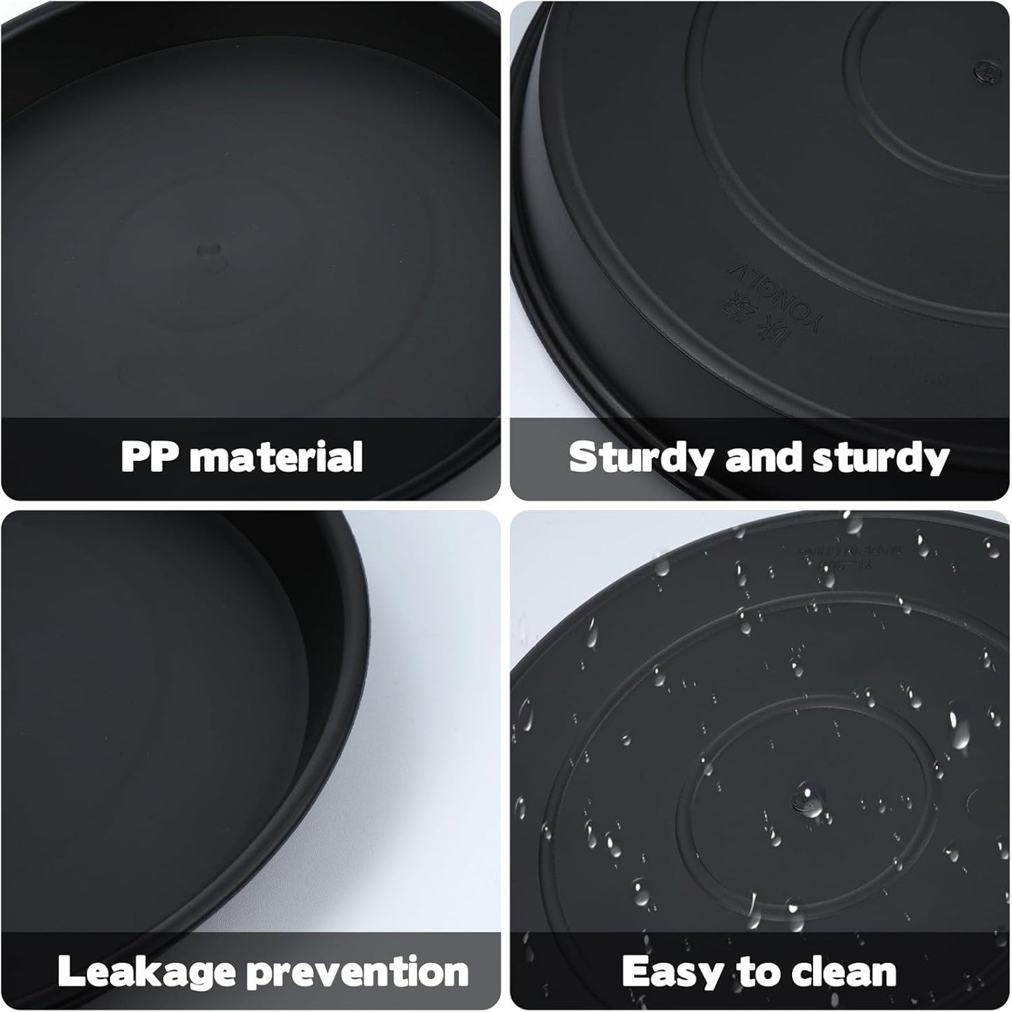 2 Size Round Stepping Stone Molds, 6 Pcs 10''/ 11.2'' Reusable Concrete Mold for Garden Stepping Stones Large Tray for Concrete and Stained Glass for Garden Walk Way Black