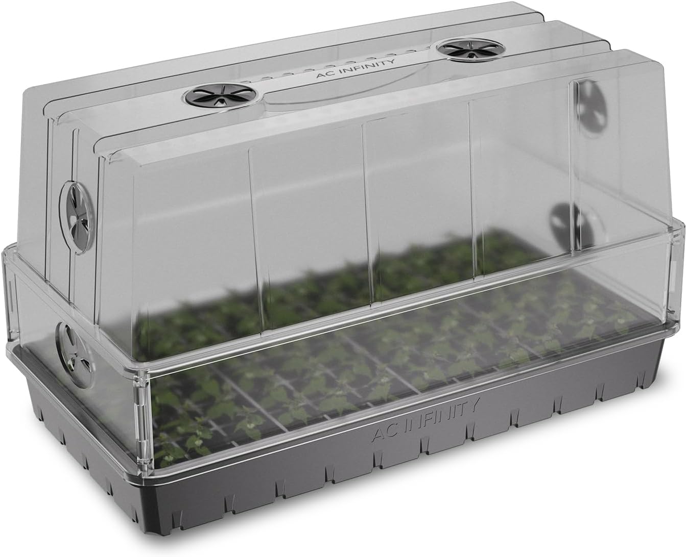 AC Infinity Large Humidity Dome, Heavy-Duty Germination Kit with 3 mm Thick Clear Dome, Sturdy Drip Tray, 6x12 Cell Seedling Tray, and Vented Height Extension Panels, for Seed Starting, Cloning Plants