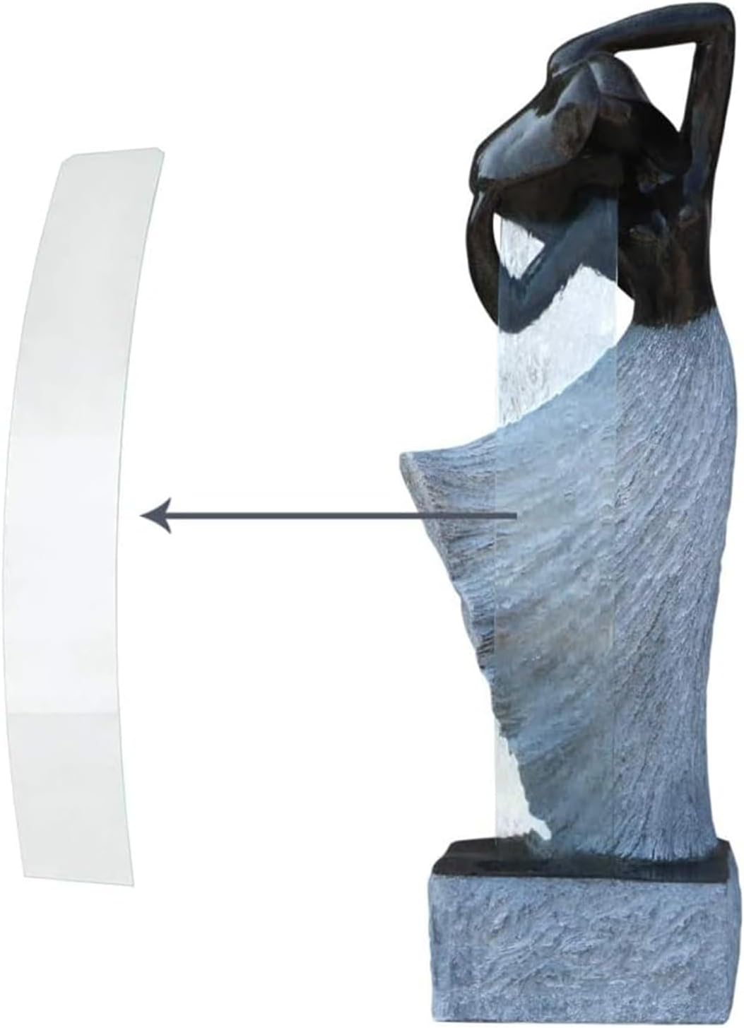 Modern Waterfalling Fountain Outdoor Indoor Zen Garden Water Features in Cast Stone Color for Courtyard/Lawn/Patio/Lobby/Backyard 46" Height