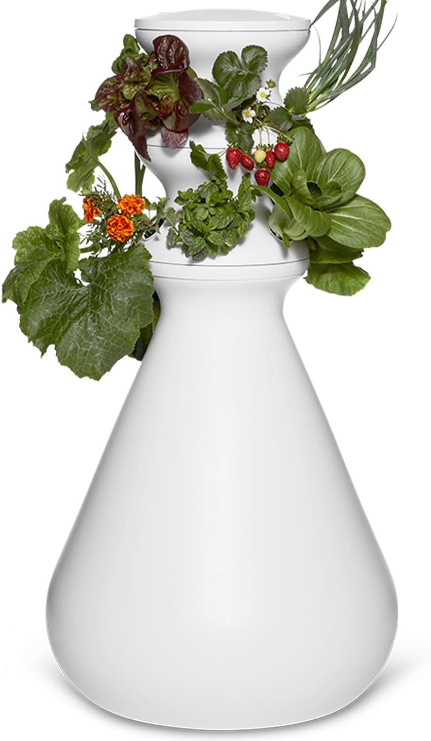 Farmstand Starter Kit + 12 Seedling Credits | Tiny Hydroponic Growing System Kit | Self-Watering Outdoor Vertical Garden Planter Tower | 3ft 8in | Made in USA