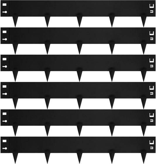 42" L X9.4 H Metal Landscape Edging, Heavy Duty Galvanized Steel Garden Edging,6 Pack Garden Edging Border for Lawn, Flower Bed, Yard (Black)