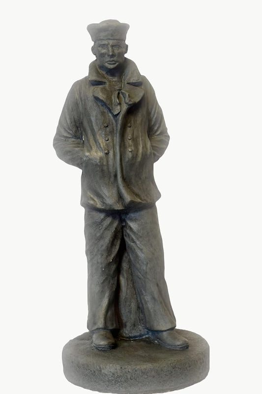Solid Rock Stoneworks Patriotic Sailor Decorative Stone Statue 24" Tall Indigo Color