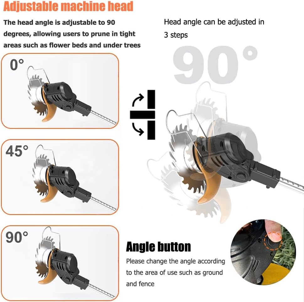 Electric Weed Wacker 24V Battery Electric WeedWacker with 6,000 RPM and 650W Motor Weed Wacker Cordless with 2 Batteries 2.0Ah The Perfect Partner for Garden and Lawn Care