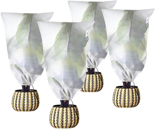 Agfabric Plant Cover Freeze Frost Protection Bag,1.5oz,72''X72'',4 Pack, Shrub Jacket for Cold Winter Weather