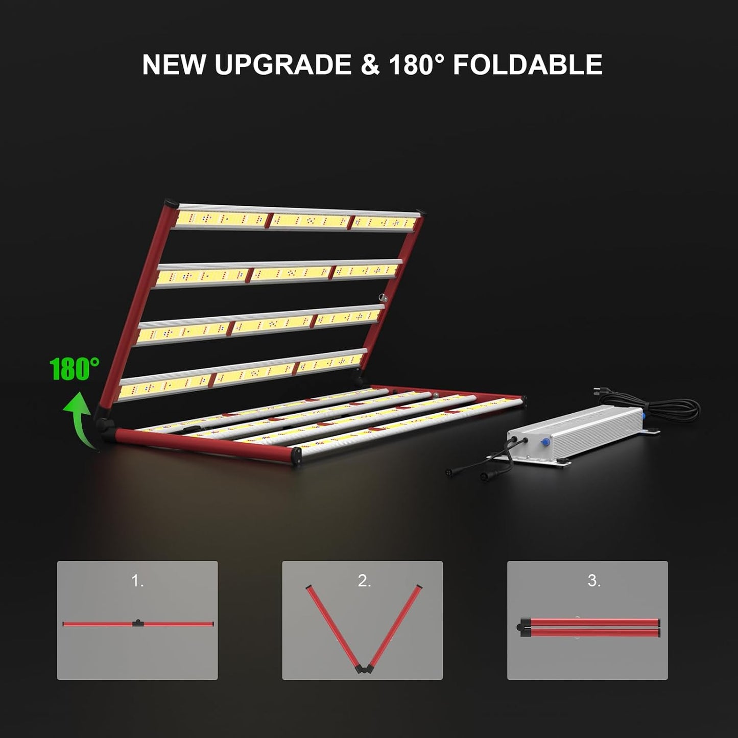 AGLEX 800W LED Grow Lights, Full Spectrum Grow Light with UV IR, Daisy Chain Plant Bar Style Grow Light Foldable & Dimmable for Indoor Growing Commercial Hydroponic Growing Lamp 6x6ft Core Coverage