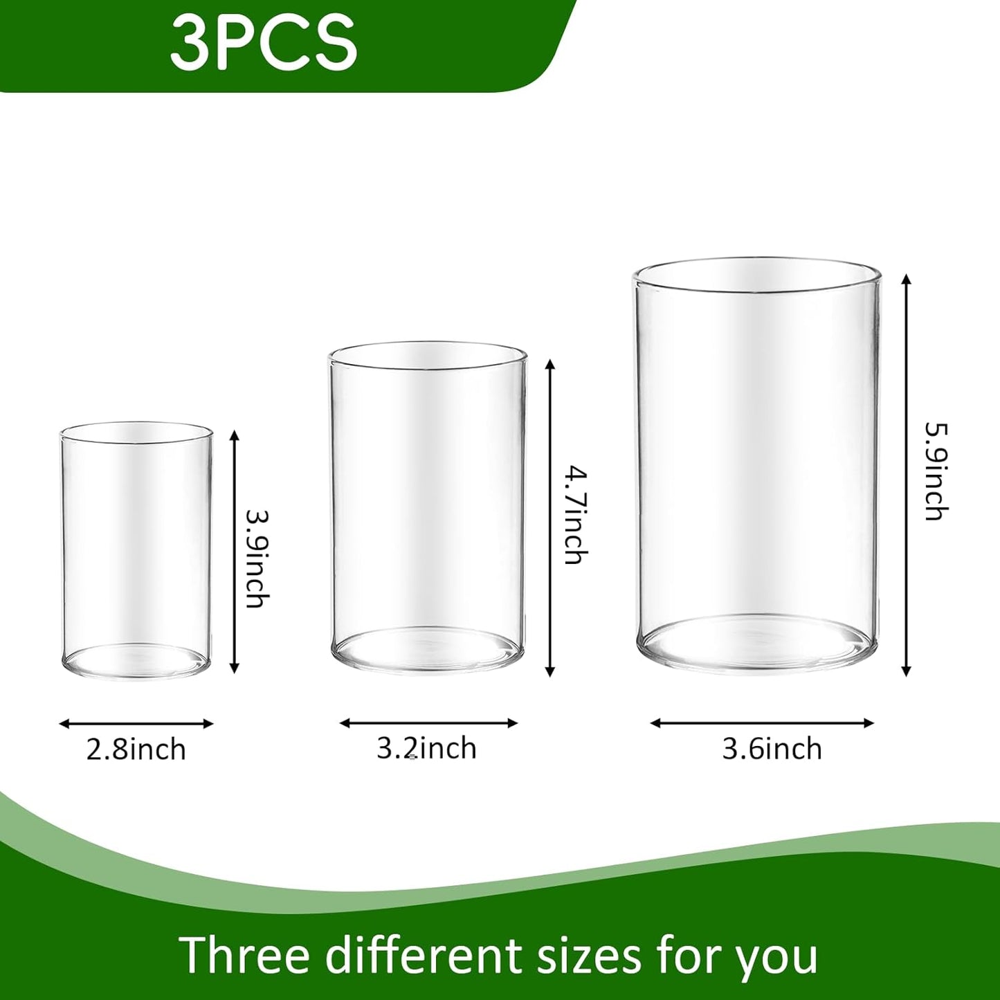 36pcs Glass Vase Cylinder for Centerpieces Small Flower Glass Clear Home Decor Centerpiece Table Flower Vase Decorations for Wedding＆Holiday 4,4.7,6Inch Tall