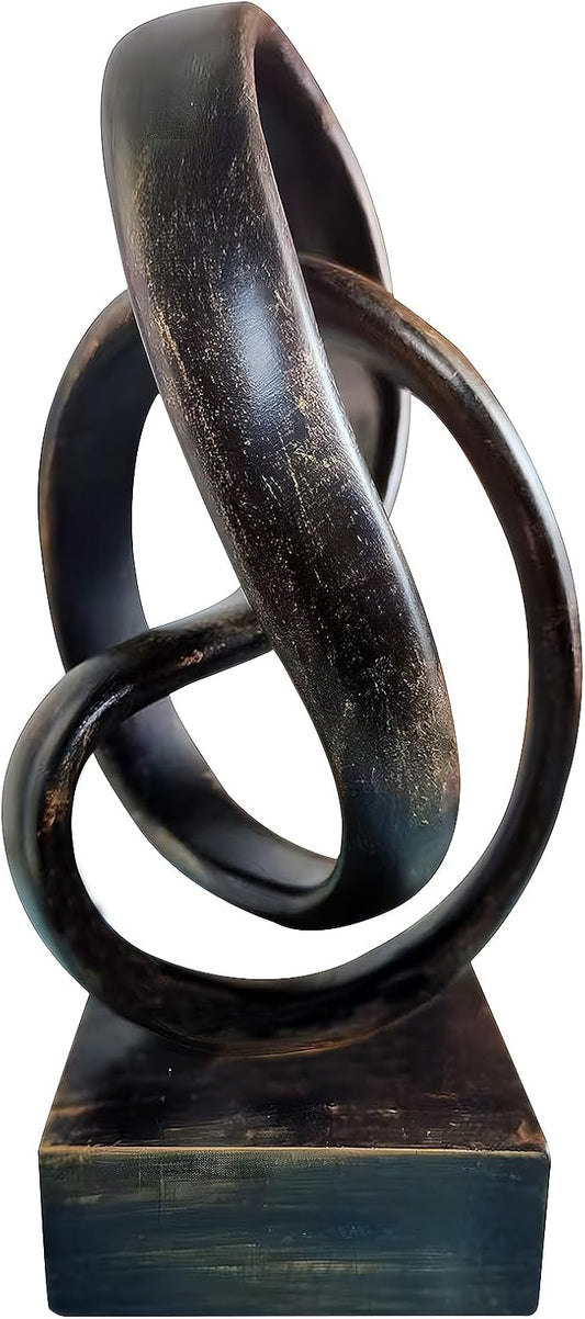 aboxoo Modern Abstract Mobius Band Statue Knot Sculptures Home Decor, Abstract Statues,Coffee Table Decor for Living Room,Office Desk Figurines and Kitchen Decorations(Bronze)