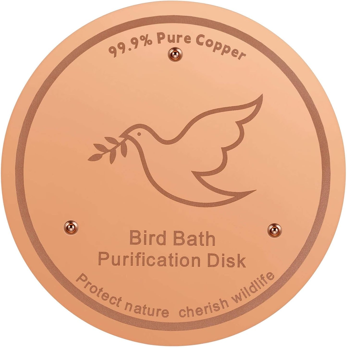 1Pack Bird Bath Copper Purification Disk | 0.6mm Reinforced 99.9% Pure Copper | Universal Fit for Outdoor Birdbaths(Birdbath Copper 1 Pack)