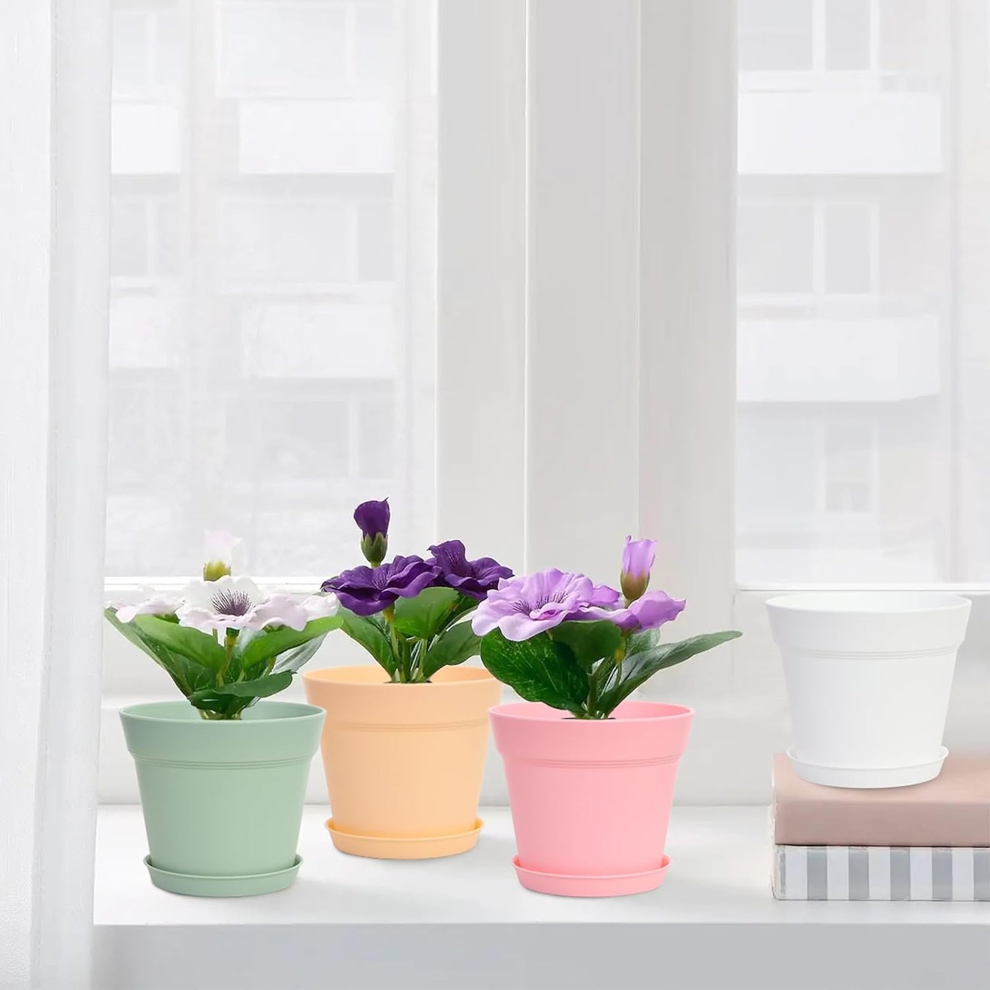 GARDIFE 20 Pack 6 inch Plant pots, planters for Indoor Plants, Flower pots, Color