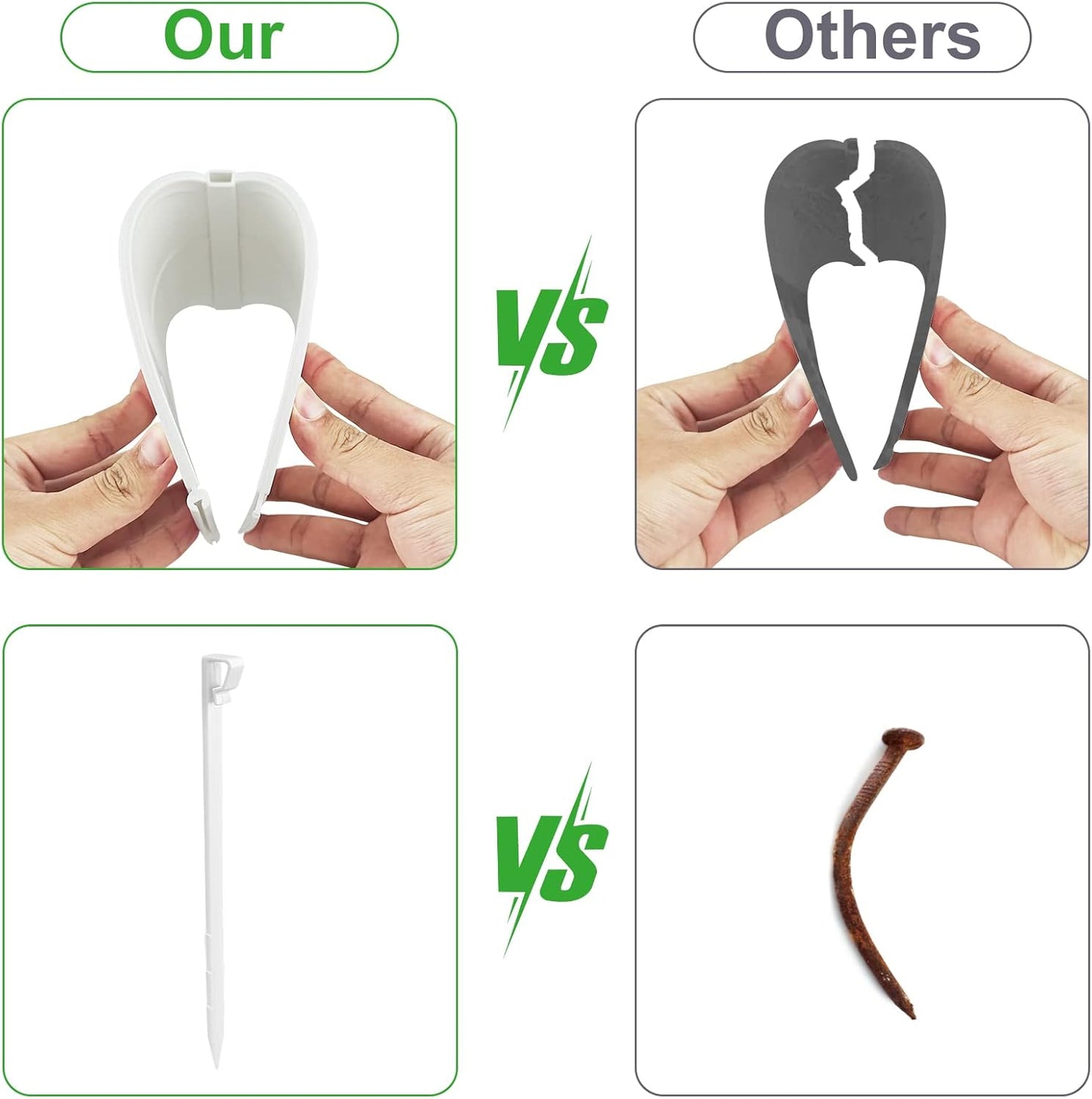 20Pcs Garden Edging Border Landscape Edging Lawn Garden Fence Decorative Landscape Border 20Ft Length Landscaping with 20 Pcs Stakes for Lawn Flower Bed Yard White