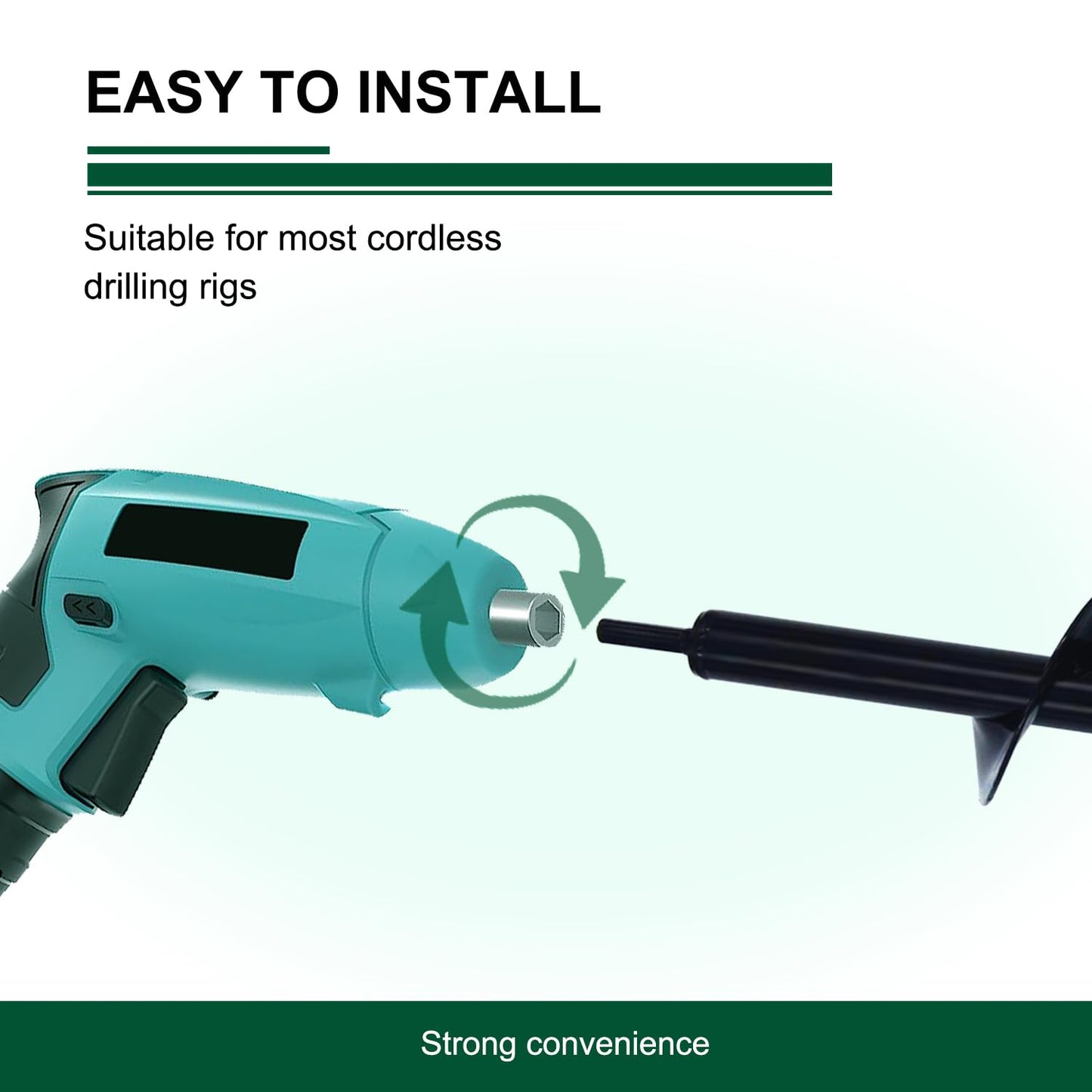 4 Pack Garden Ground Earth Spiral Drill Bit for 3/8" Hex Drive Drill, Auger Drill Bits for Bulbs Planting, Hole Digger Flowers,Bedding Digging Plant Rapid Planter Tool