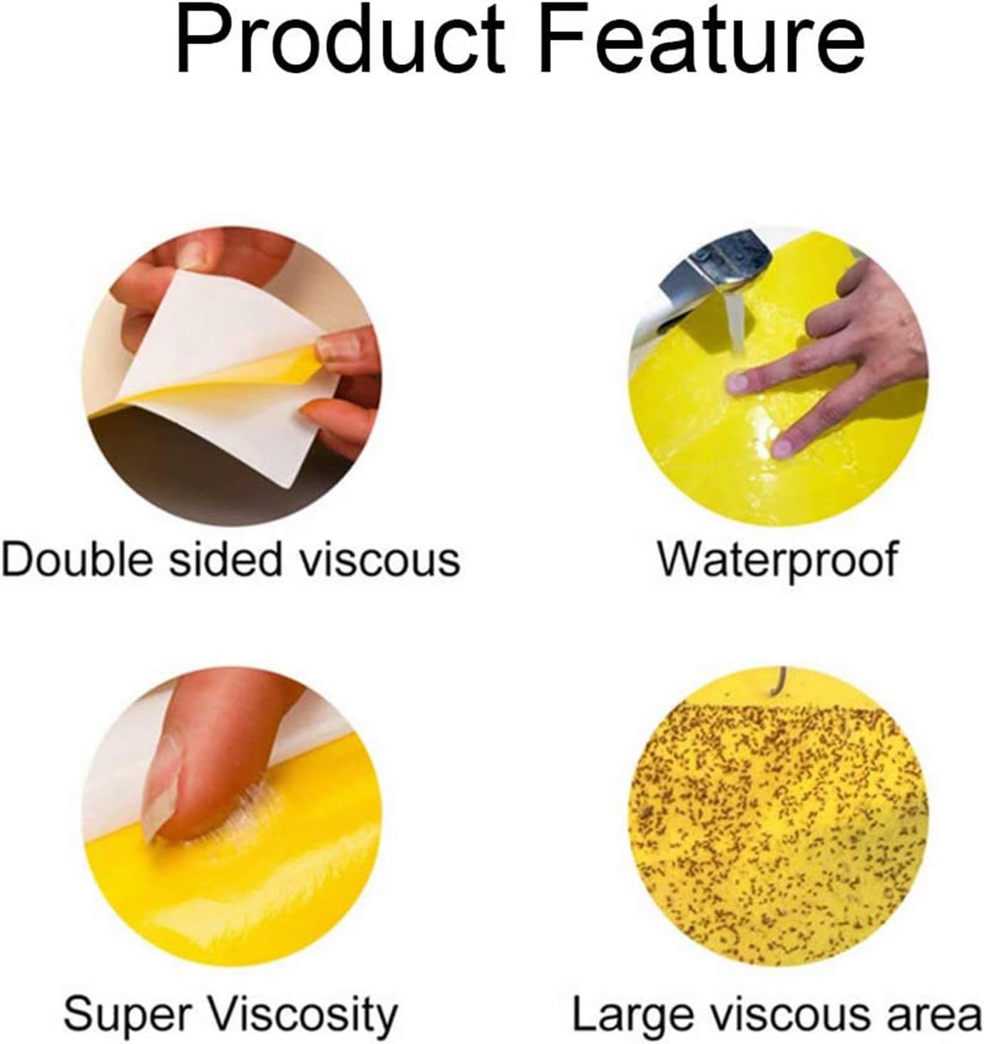 Faicuk 20 Pack Dual Sided Yellow Sticky Traps for Flying Plant Insect Like Fungus Gnats, Aphids, Whiteflies, Leafminers (6x8 Inches, Twist Ties Included)