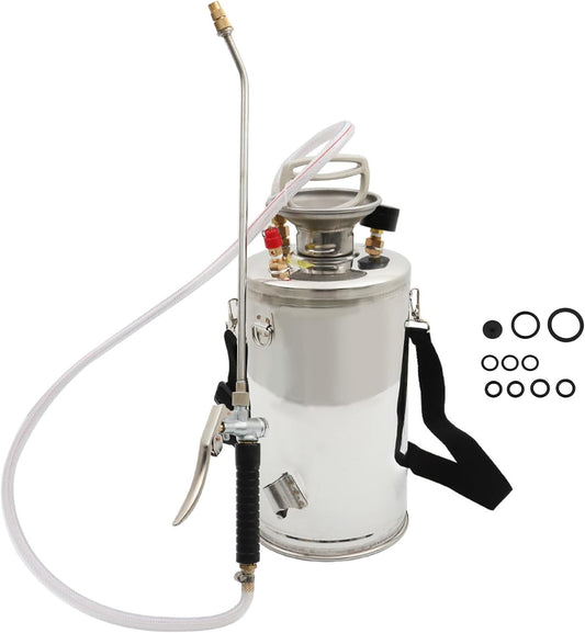 Hand Pump Sprayer Stainless Steel Sprayer for Indoor and Outdoor 1.5 Gallon Sprayer 16 in Wand 3.3 FT Hose