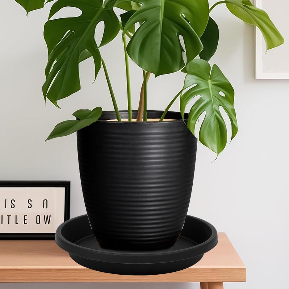 2 Pack Large Plant Saucer 20 Inch, Extra-Large Deep Plant Trays for Pots, Plant Drip Trays, Plant Water Catcher Tray for Plants, Plastic Plant Saucers for Indoors no Holes