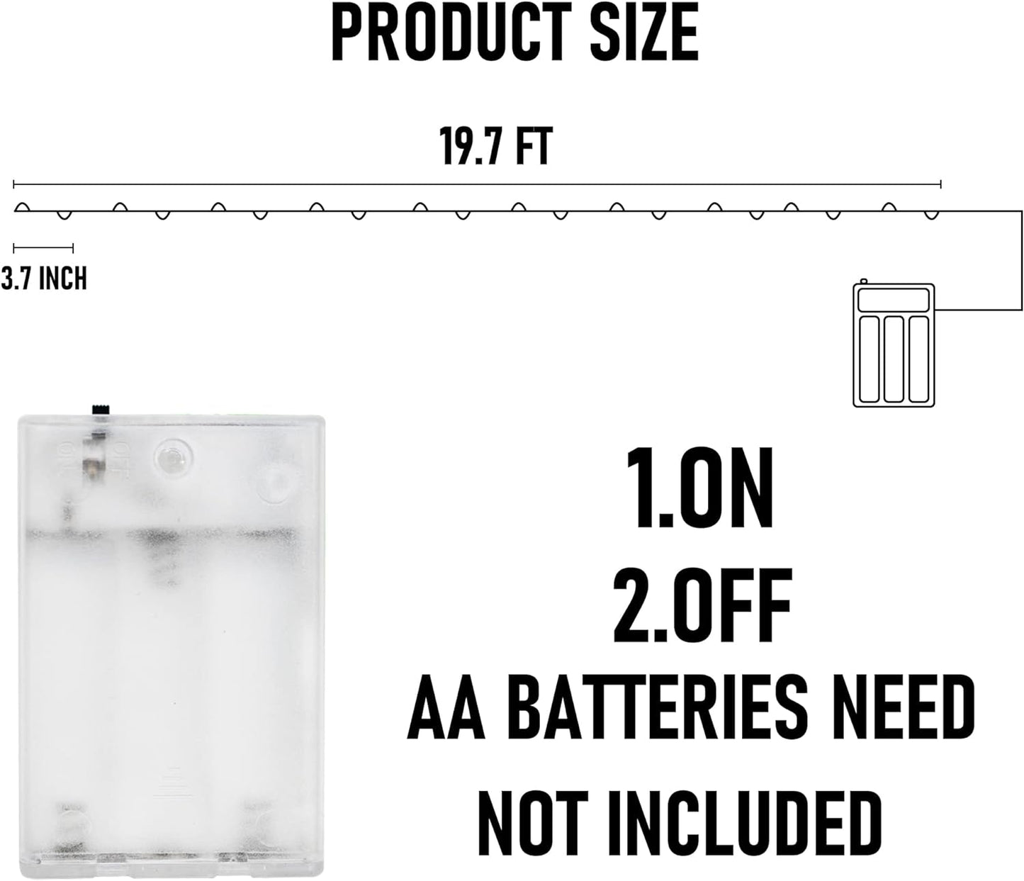 Dazzle Bright Fairy Lights Battery Operated, 20 FT 60 LED Silver Wire Waterproof Battery Operated String Lights, Christmas Decorations for Indoor Outdoor Bedroom Yard Party Decor, Warm White