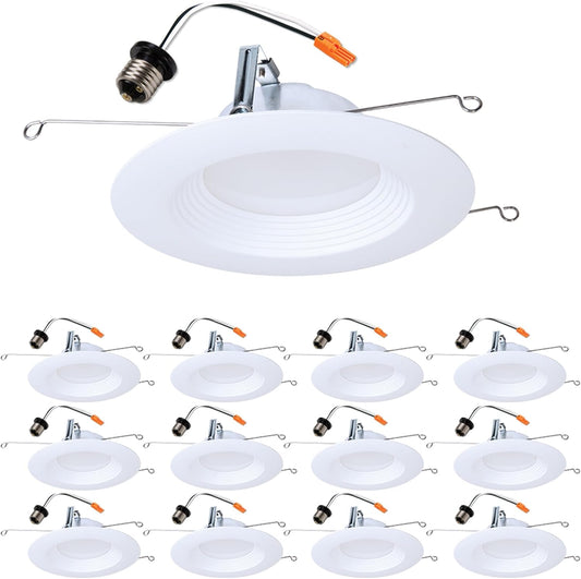 HALO LTE 5/6 Inch Indoor/Outdoor Recessed LED Trim Can Light, 3000K - Contractor Value Pack (12-Pack) - LTE566930-12PK