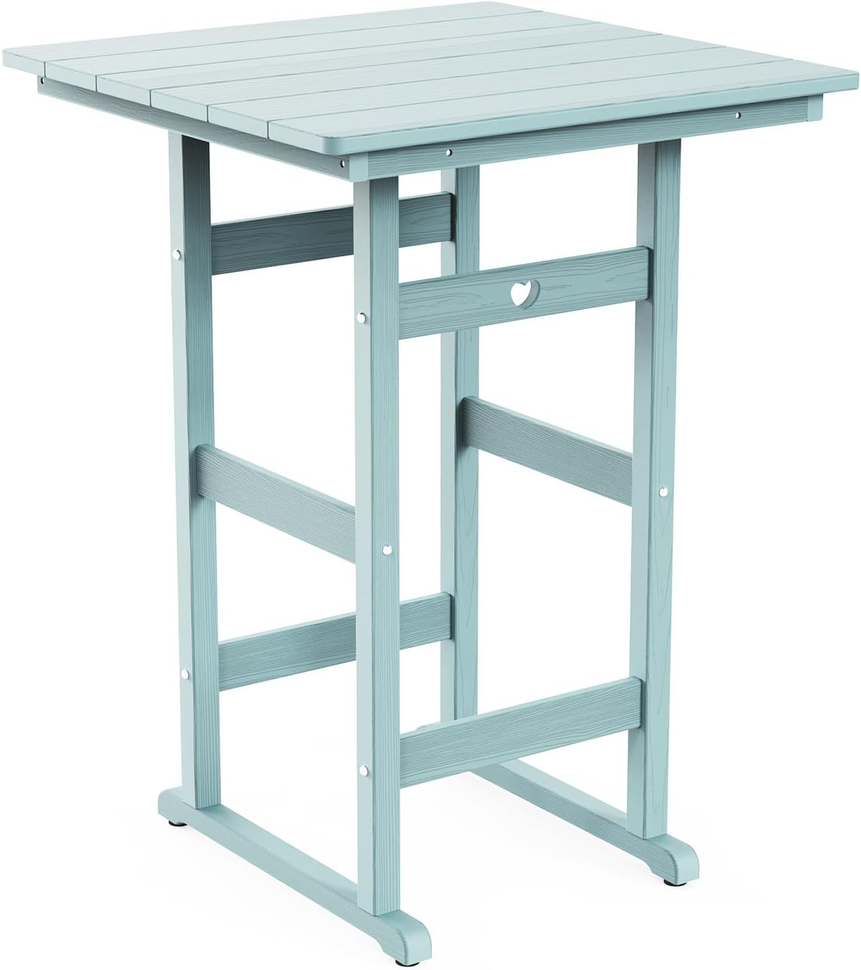 Adirondack Outdoor Bar Table, Durable HDPE Composite, Weather Resistant, Easy to Clean, Perfect for Backyard and Poolside Use, Light Blue
