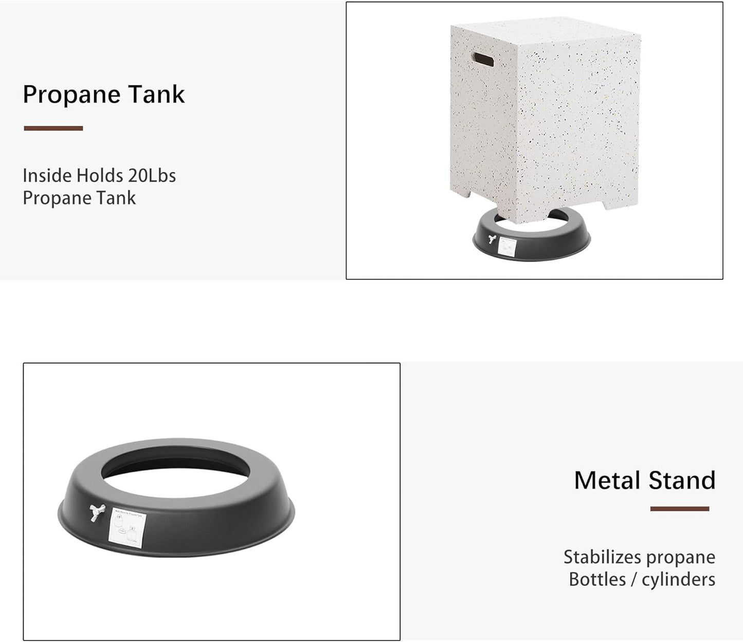 8 Piece Patio Furniture Set - Outdoor Conversation Sets with 56" Fire Table and Coffee Table, Rattan Modular Sofa Set for Garden/Poolside, Beige/Black