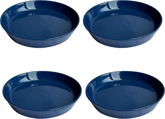 4 Pack of Plant Saucer, 5 inch Glazed Ceramic Plant Tray, Deep Drainage Tray for 4 Inch Flower Pot,Plant Dish Plate to Catch Water for Indoor & Outdoor