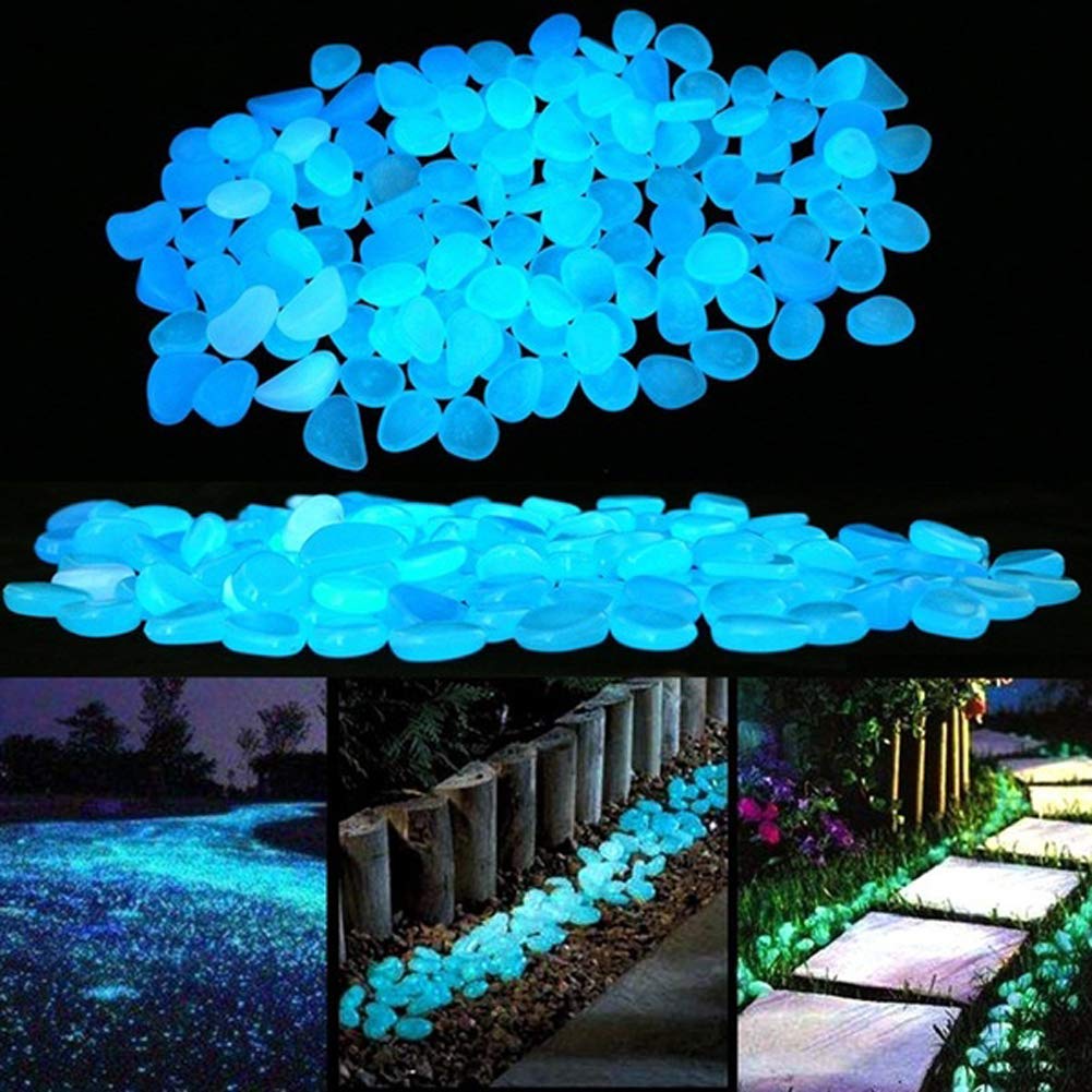Glow in The Dark Rocks, Fairy Garden Decorations Stones, Outdoor Decor for Patio Stepping Stone Kit, Pebbles for Plants/Yard/Backyard/Fish Tank/Pool Stuff