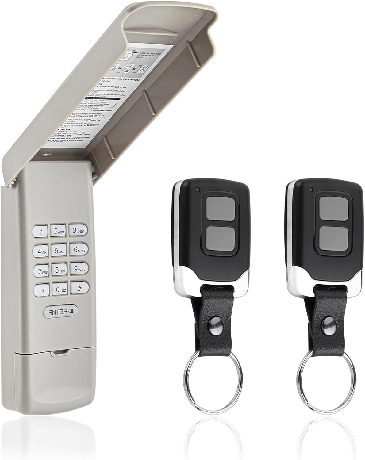 Garage Door Opener Keypad with 2 Garage Door Opener Remote for Liftmaster Chamberlain Craftsman Garage Door Opener Remote Keypad 877MAX 893LM 893Max 971LM 371LM, Purple Yellow Red Orange Learn Button