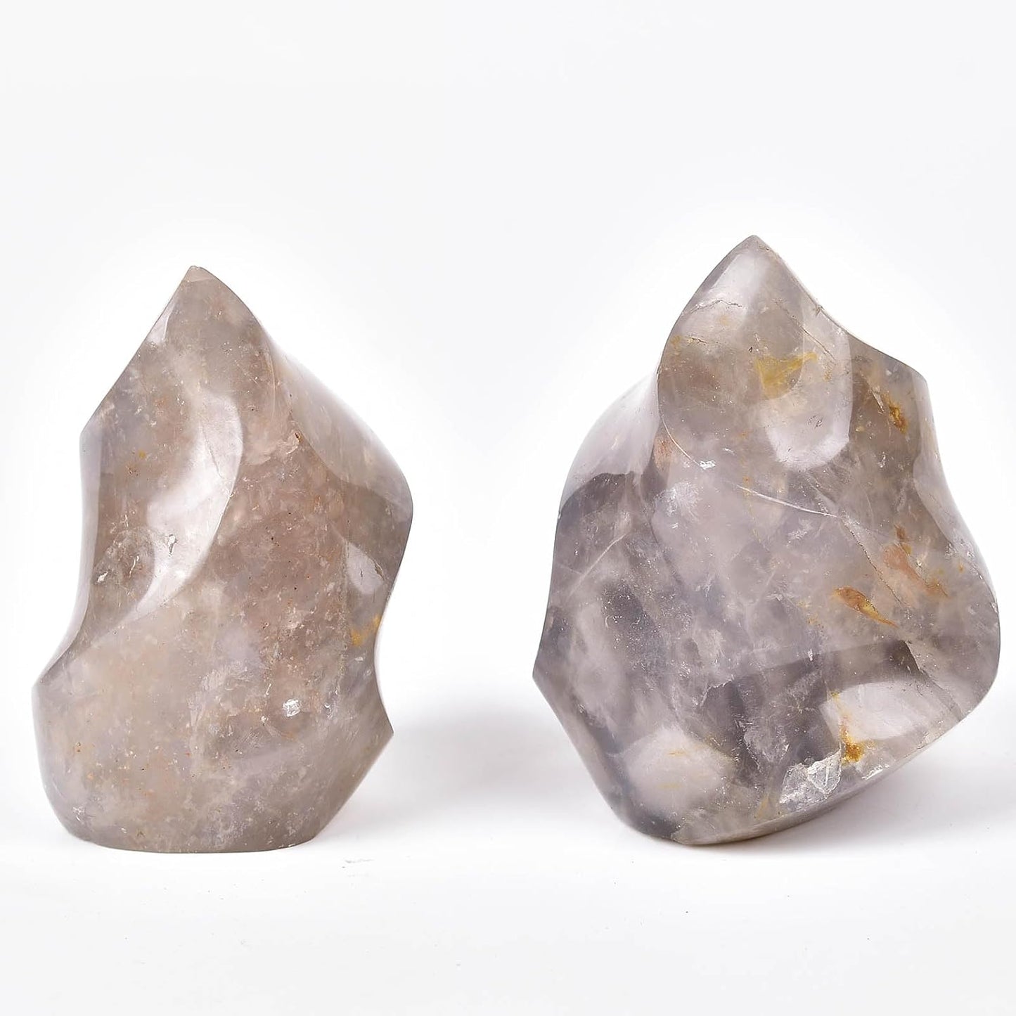 AMOYSTONE Blue Pink Quartz Flame Shaped Stone Towers Large Healing Crystal Quartz Home Decor 1.0LBS