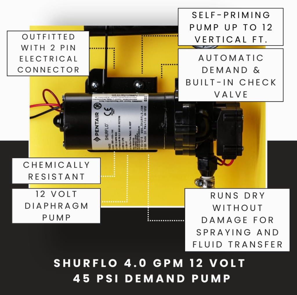 25 Gallon Boomless Spot Sprayer – 4.0 GPM Diaphragm Pump, Deluxe Handgun, 3-Nozzle Boom, 12V ATV Sprayer for Lawn, Garden, Fence Lines, Food Plots & Acreage