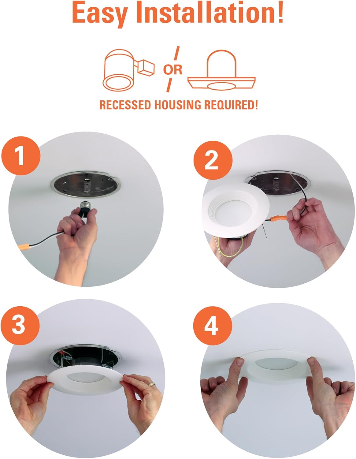 HALO LTE 5/6 Inch Indoor/Outdoor Recessed LED Trim Can Light, 3000K - Contractor Value Pack (12-Pack) - LTE566930-12PK