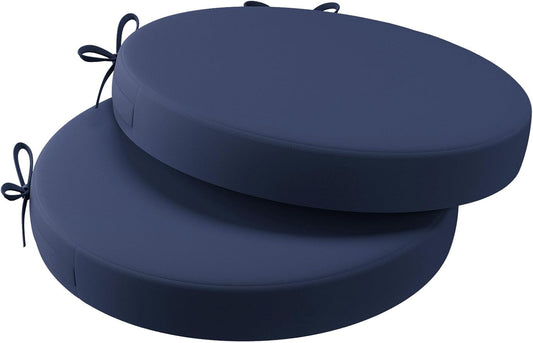 AAAAAcessories Outdoor Seat Cushions for Chairs, Waterproof, Fade-Resistant Patio Furniture Replacement Cushions, 15" x 15" x 2", Set of 2, Navy Blue