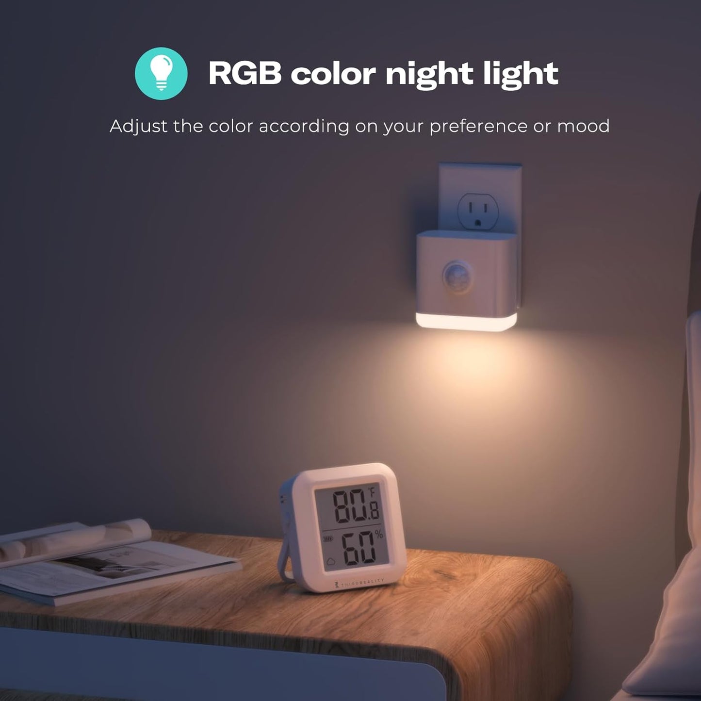THIRDREALITY Multi-Function Night Light 2 Pack, Zigbee Repeater, 3-in-1 Combines a Motion Sensor, a Illumination Sensor and RGB Color Night Light, 1-100% Adjustable Brightness, Zigbee hub Required