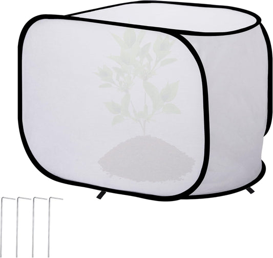 23" x 17" x 17" Pop up Rectangular Frost Protection Plant Cover, Winter Garden Plants Freeze Protection Tent, Warm Garden Bed Plant Protector Enclosure for Snow Frost Protection Indoor & Outdoor