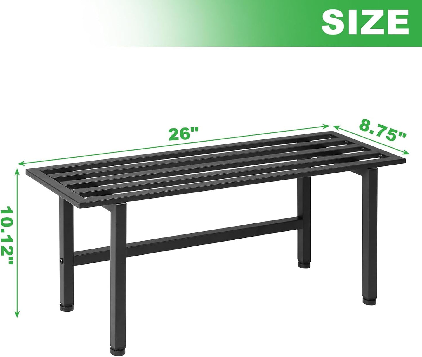 2 Pack Metal Plant Stand Outdoor Plant Shelf Indoor,1 Tier Heavy Duty Plant Stands for Multiple Plants,26" L x 10.12" H x 8.75" W,Black