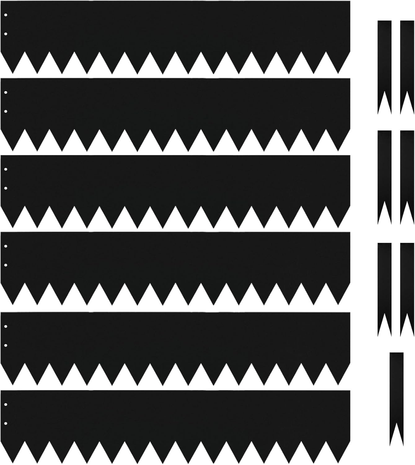 40" LX8 H Metal Landscape Edging, Heavy Duty Galvanized Steel Garden Edging,6 Pack Steel Landscape Edging with 7 Clips for Lawn, Flower Bed, Yard (Black)