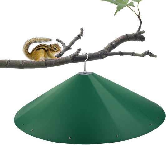 24-inch Large Outdoor Squirrel Baffles for Bird Feeders Pole, Squirrel Baffle with Metal Frame, Squirrel Guard for Bird Houses, Two Way Use, Green Color