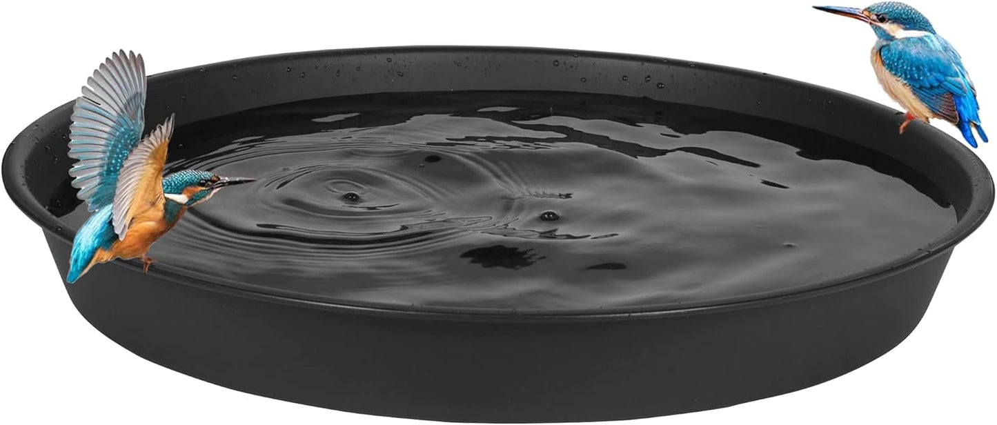 2 Pack of 18 19 inch Plant Saucer (16.6 Inch Base), 2.7" Depth Tray, Large Deep Garden Plastic Flower Trays for Indoors Outdoor, Tray for Planter 15-19" (19", Black)