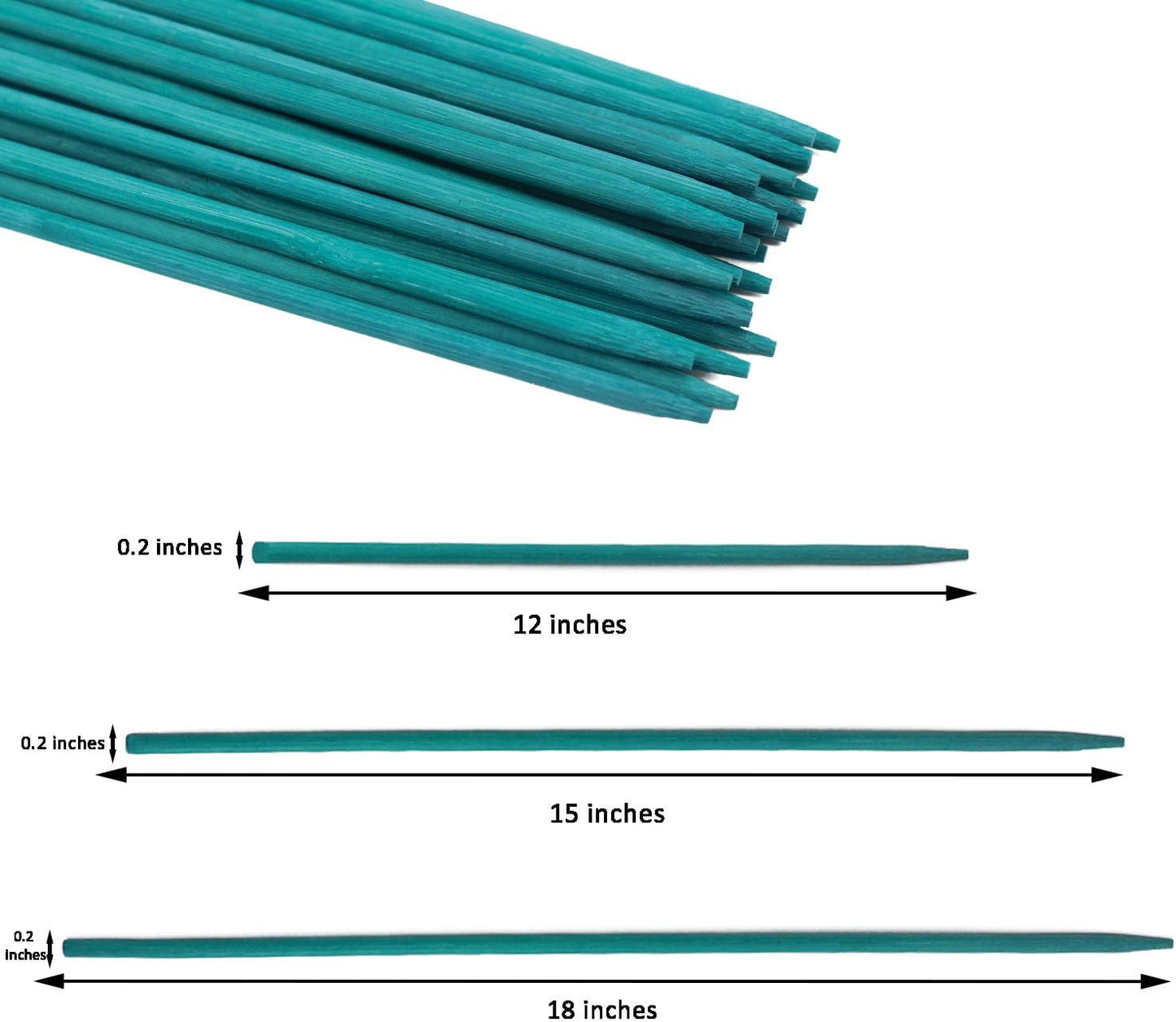 Green Bamboo Sticks Plant Stakes, Plant Support Sticks for Indoor Plants, GAGINANG Sturdy Bamboo Stakes, Floral Plant Support for Indoor and Outdoor Plants 25 Pack（18 Inches）