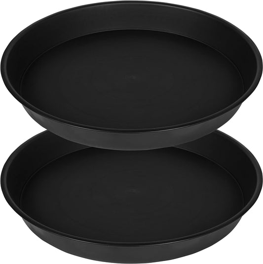 2 Pack of Bird Bath Bowl 12", 1.6" Depth, 10 12 inch Birdbath Bowls Dish Only for The Garden, Large Plant Saucer (12", Black)