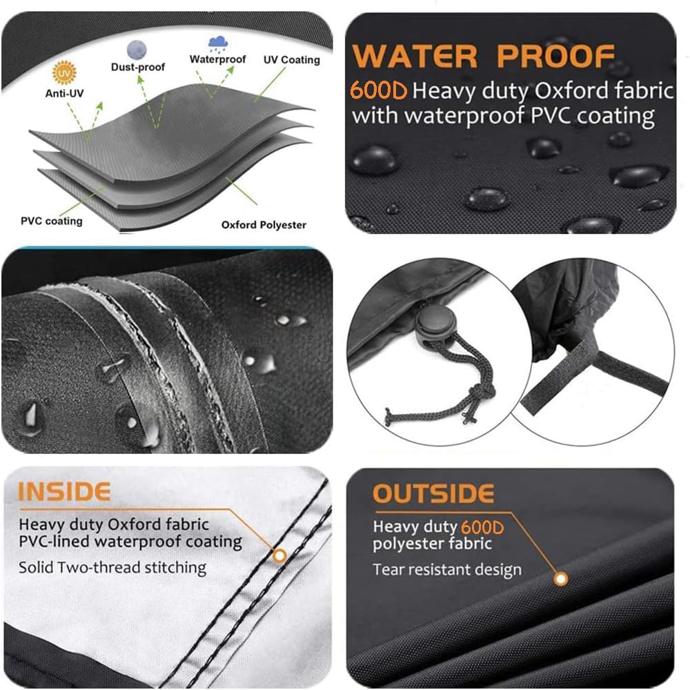 Fire Pit Cover, 34" x 34" x 30" Square Gas Fire Pit Cover, Waterproof 600D Heavy Duty Square Patio Fire Pit Table Cover, Full Coverage Dustproof Anti UV OutdoorFire Pit Covers