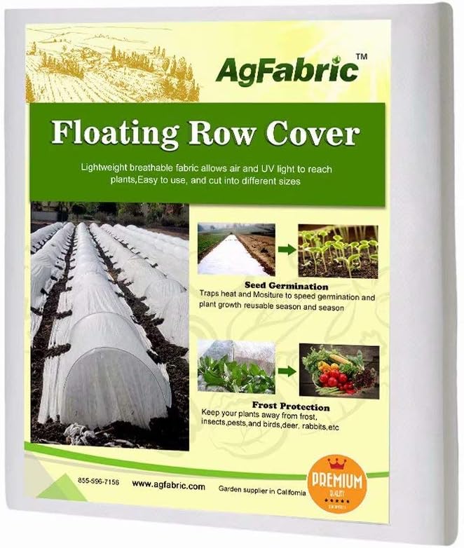 Agfabric Plant Cover for Freeze Protection 0.55oz 7'x10' Floating Row Cover for Winter Cold Weather Protection Season Extension,White