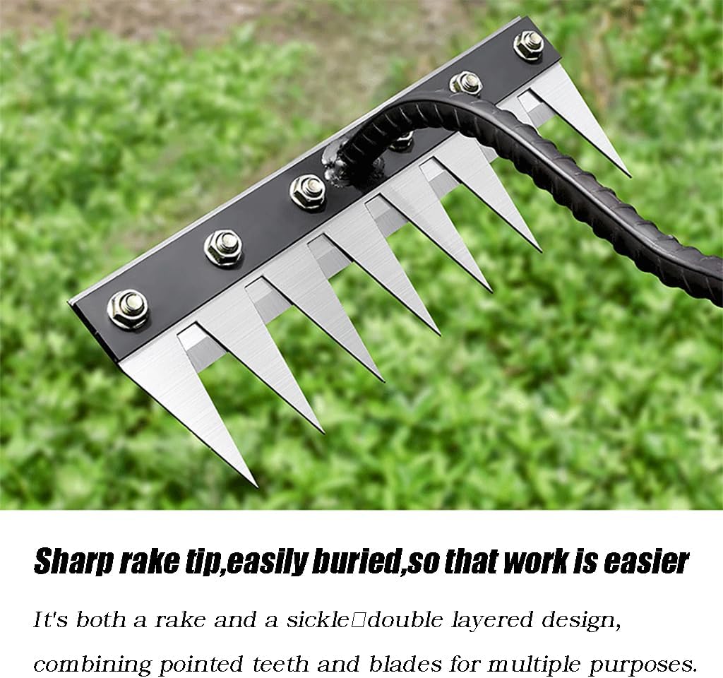 Gardening Hand Weeder Puller Tool, Manual Weeder with Detachable Blade Weeder Puller Tool,High-Carbon Steel Weed Removal Tool for Farm Lawn Garden, 5/6/7/8 Teeth Sizes (5 Teeth)