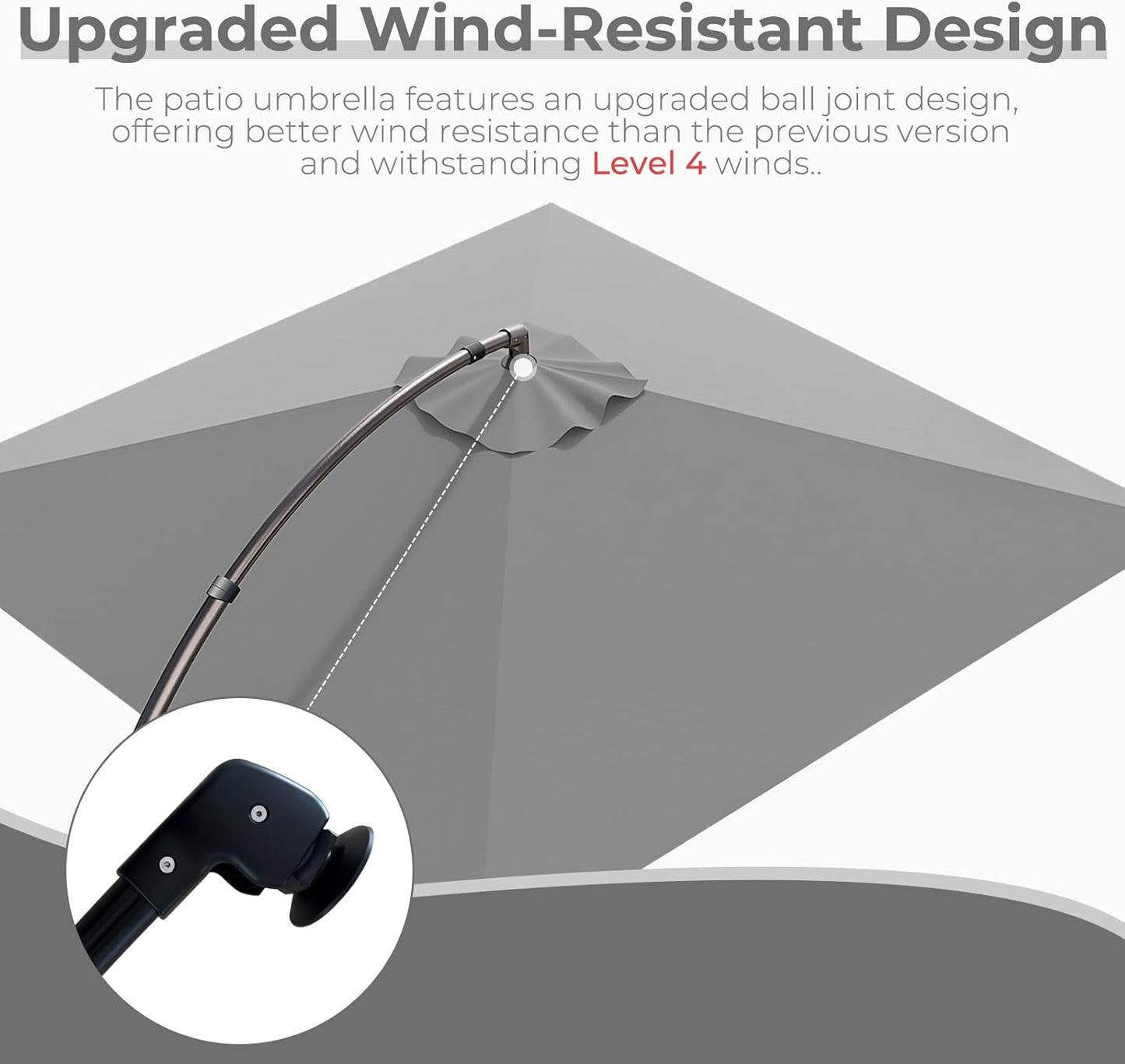 Grand patio 10x10 FT Patio Cantilever Umbrella with Base Outdoor Large Square Tilting Offset Umbrellas for Deck Backyard (Gray, 10x10 FT)